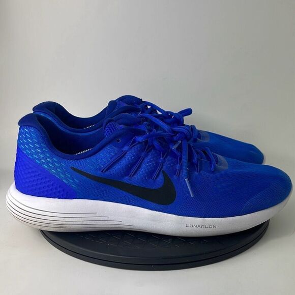 Nike Lunarglide 8 Blue Athletic Running Shoes AA8676-400 Men’s Size 14 - Picture 4 of 11